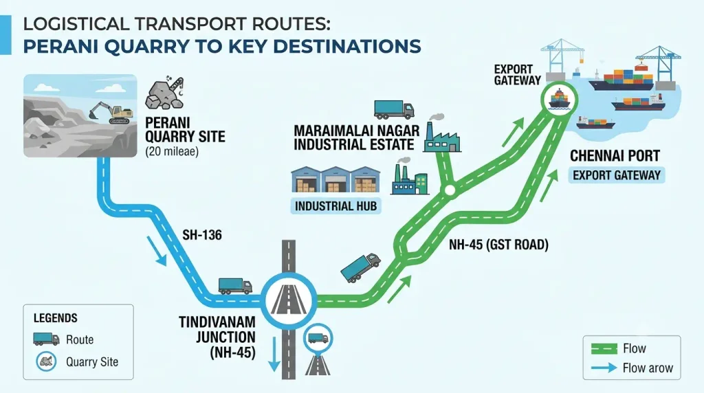 black-granite-quarry-land-for-sale-tamil-nadu-logistics-map